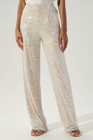 Friday Nights High Waisted Sequin Pants