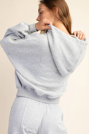 Maddison Terry Fleece Quarter Zip Hoodie