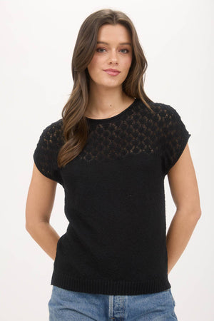 Eyelet and Bows Knit Top