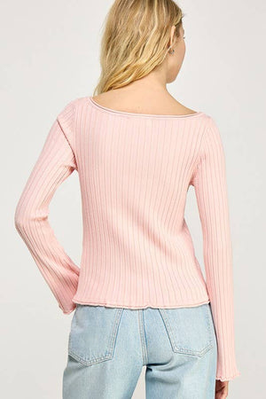 Perfectly Beachy Ribbed Boatneck Top