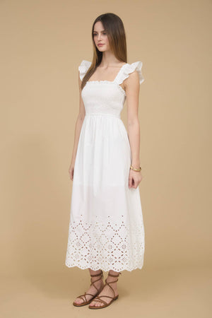 Once Upon A Dream Eyelet Midi Dress
