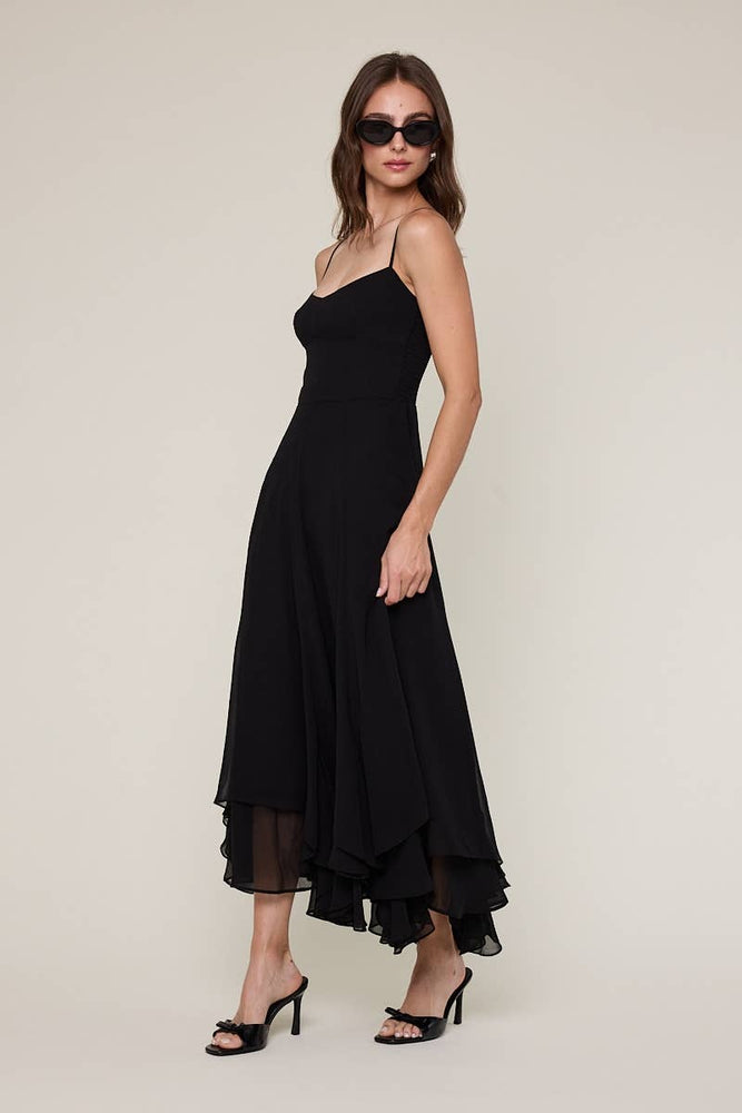 Go With The Flow Chiffon Midi Dress