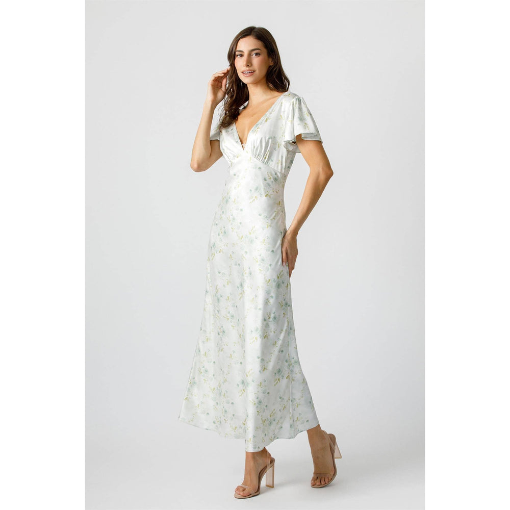 Aqua Floral Maxi Dress
