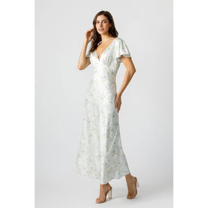 Aqua Floral Maxi Dress