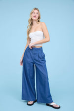 Holiday In Cannes Chambray Wide Leg Pants