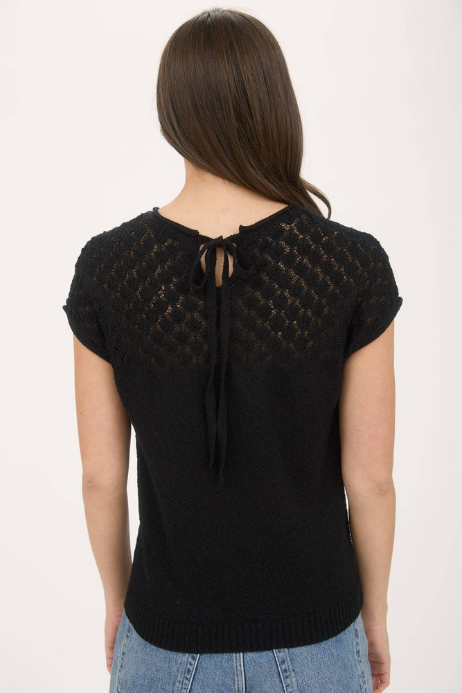 Eyelet and Bows Knit Top