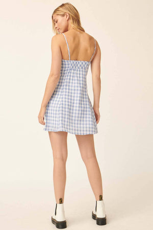 Country Sweetheart Plaid Strappy Mini Dress