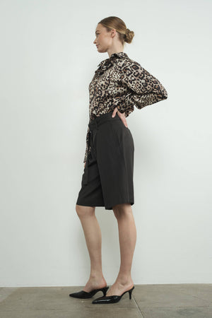 Always A Party Leopard Print Button Down Shirt