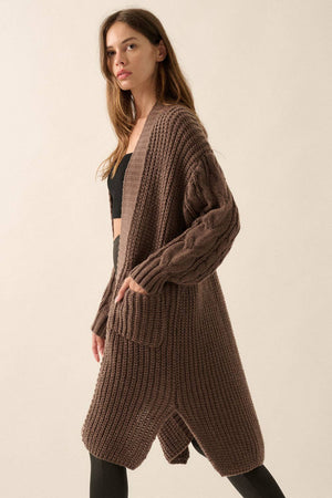 Wrapped Up and Cozy Cable Knit Sweater