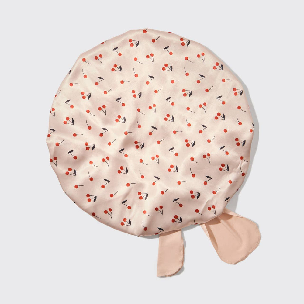 Adjustable Oversized Satin Bonnet - Cherry