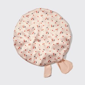 Adjustable Oversized Satin Bonnet - Cherry