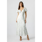 Aqua Floral Maxi Dress