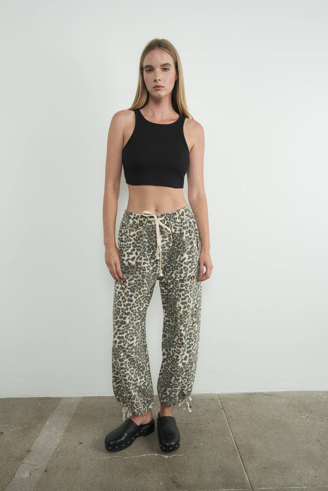 Favourite Relaxed Leopard Print Pull On Pants