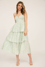 Femme Floral Tiered Midi Dress