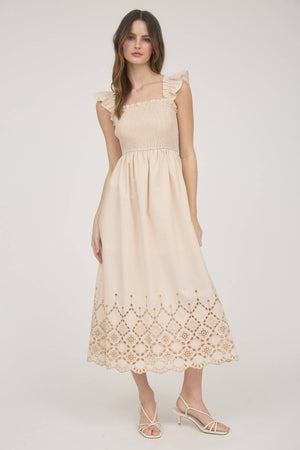 Once Upon A Dream Eyelet Midi Dress