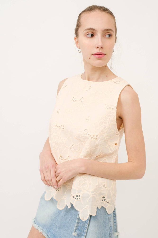 Flower Embroidery Top