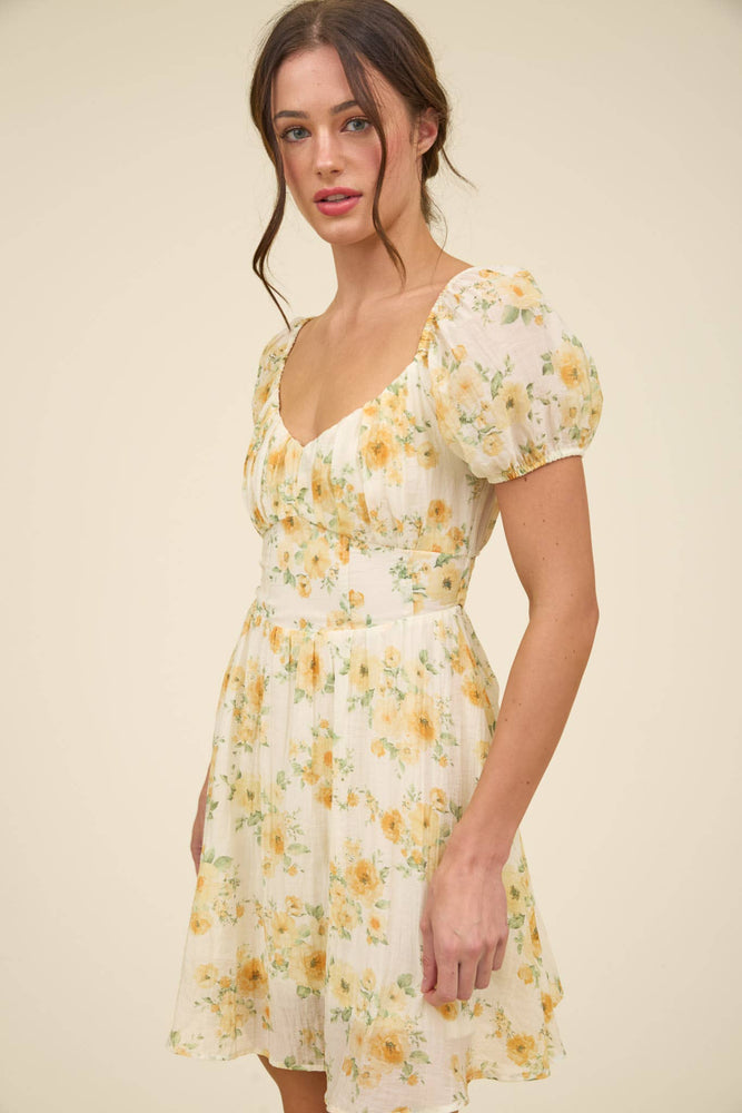 Berry Florals Mini Dress