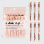 Styling Hair Clip 6pc - Rose Gold