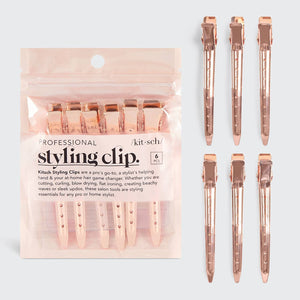 Styling Hair Clip 6pc - Rose Gold