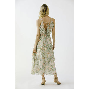 Rose Garden Ruffle Midi Dress