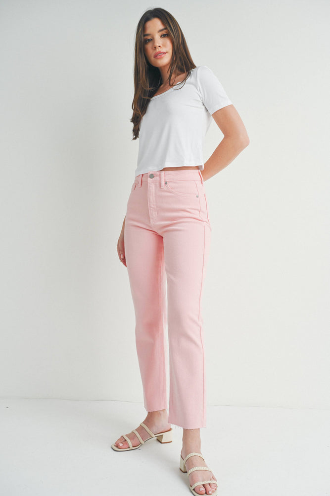 Feeling Blushed Cut Off Crop Straight Leg