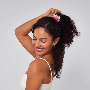 Satin Scrunchies 5pc Set - Cherry Blossom