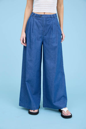 Holiday In Cannes Chambray Wide Leg Pants