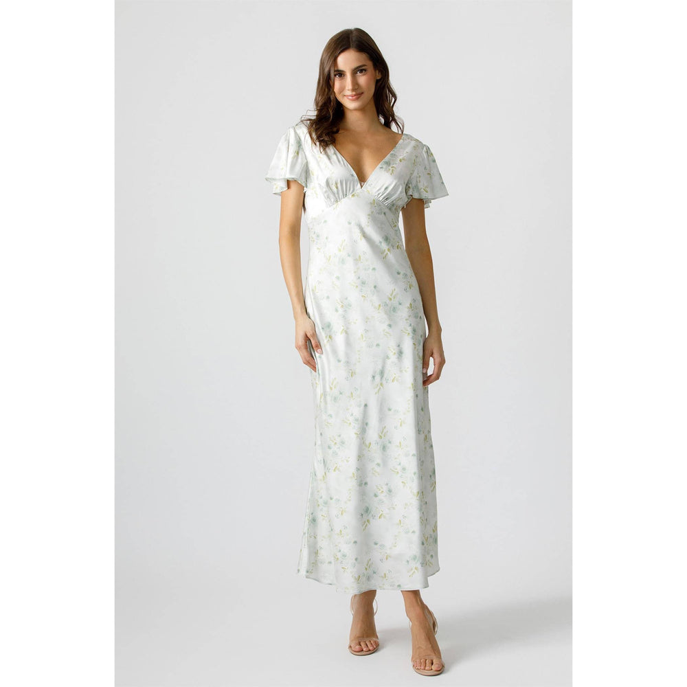Aqua Floral Maxi Dress