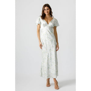 Aqua Floral Maxi Dress
