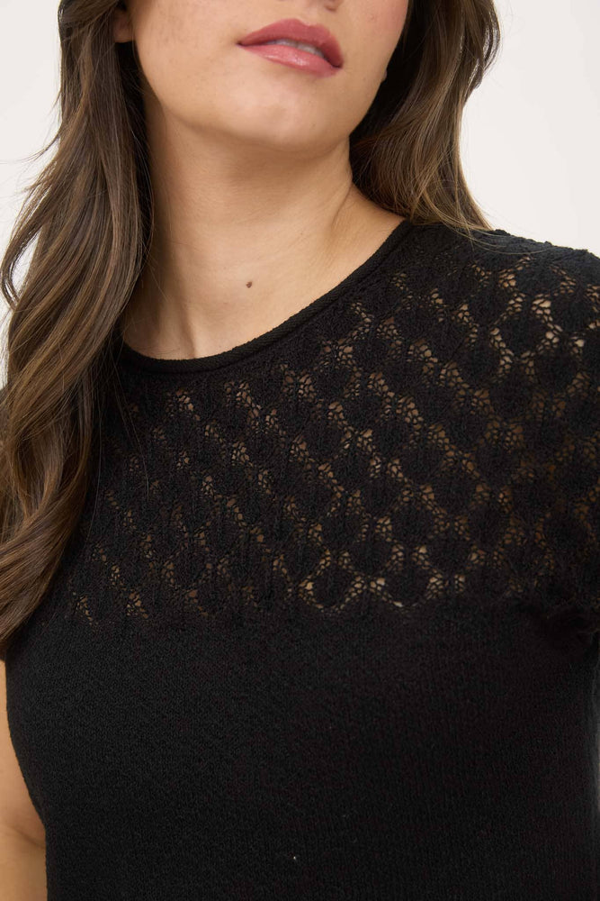 Eyelet and Bows Knit Top