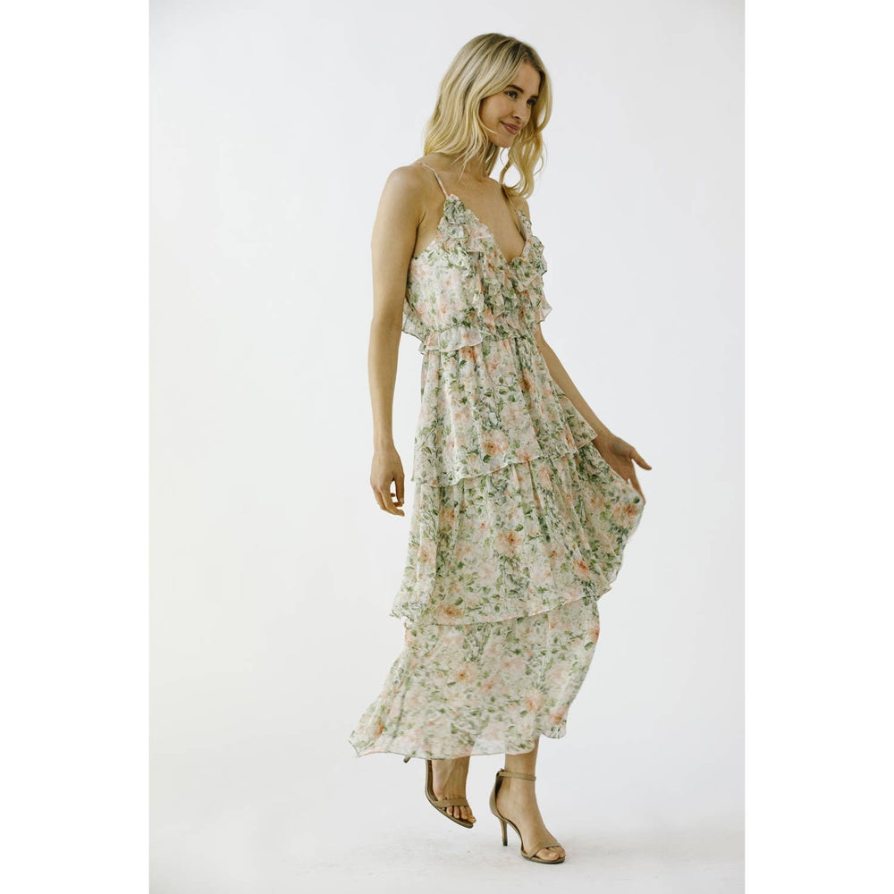 Rose Garden Ruffle Midi Dress