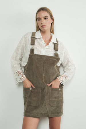 So Cute Overall Mini Dress