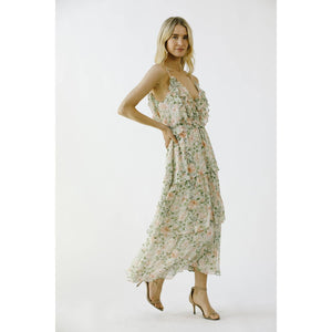 Rose Garden Ruffle Midi Dress