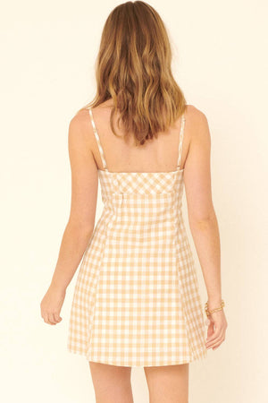Country Sweetheart Plaid Strappy Mini Dress