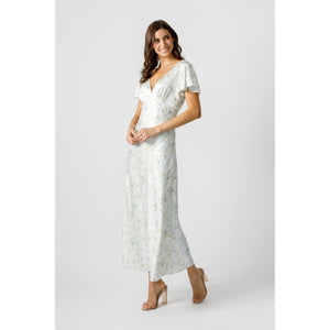 Aqua Floral Maxi Dress