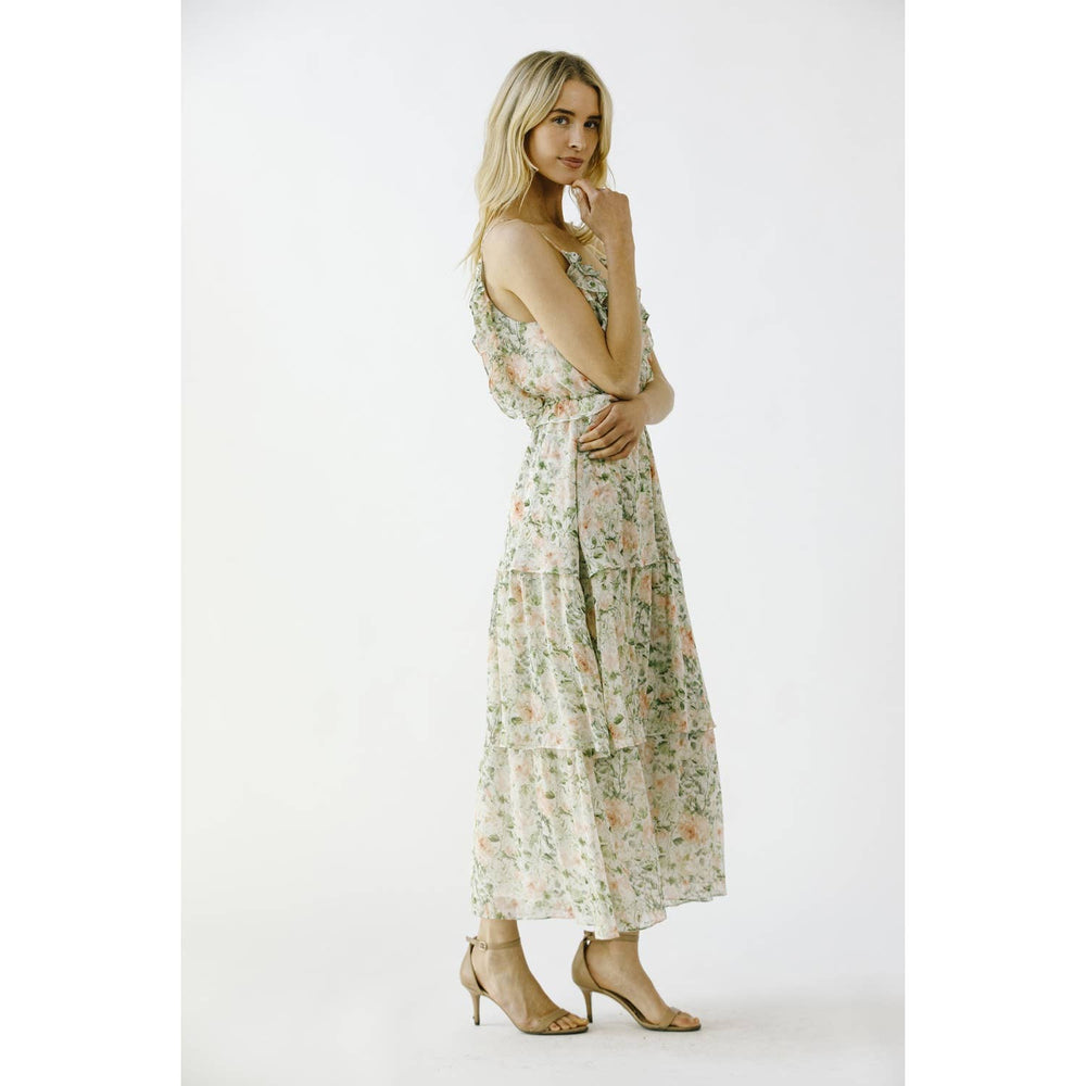Rose Garden Ruffle Midi Dress