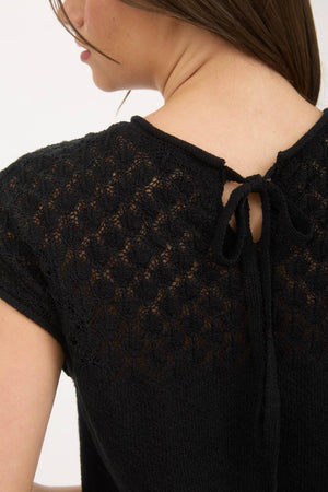 Eyelet and Bows Knit Top