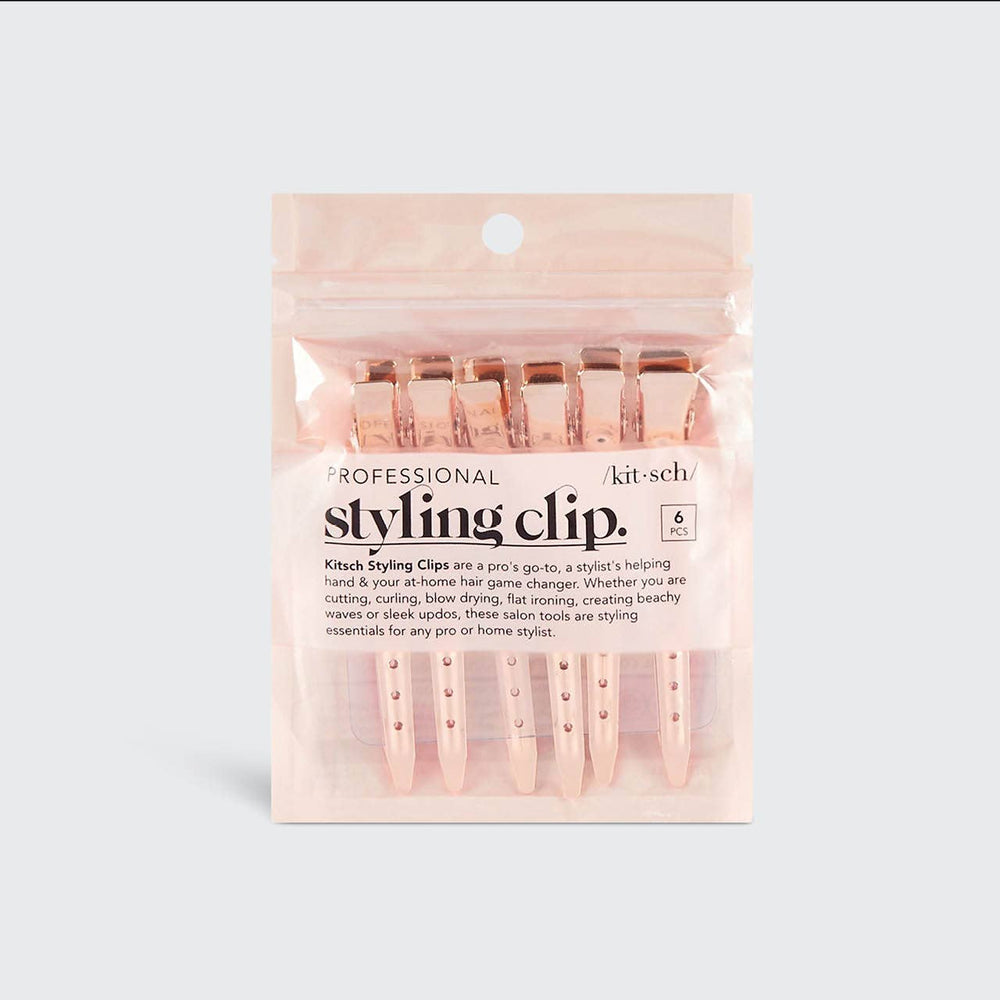 Styling Hair Clip 6pc - Rose Gold