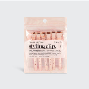 Styling Hair Clip 6pc - Rose Gold