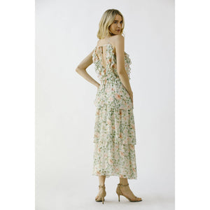 Rose Garden Ruffle Midi Dress