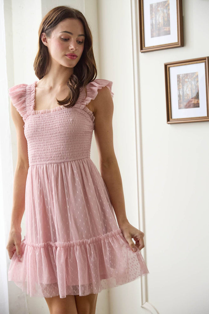 Sense of Spring Chiffon Dot Mini Dress