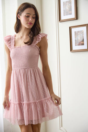 Sense of Spring Chiffon Dot Mini Dress