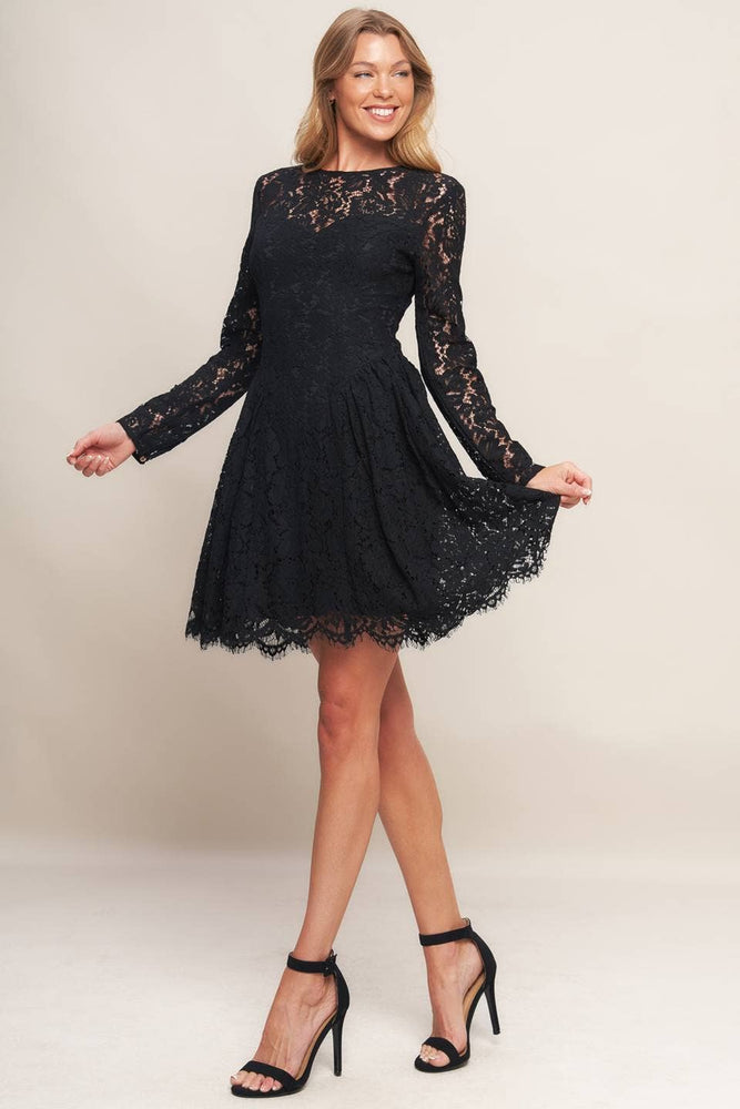 A woven lace mini dress