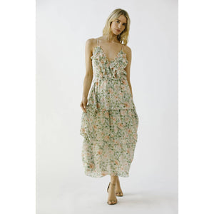 Rose Garden Ruffle Midi Dress
