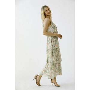 Rose Garden Ruffle Midi Dress
