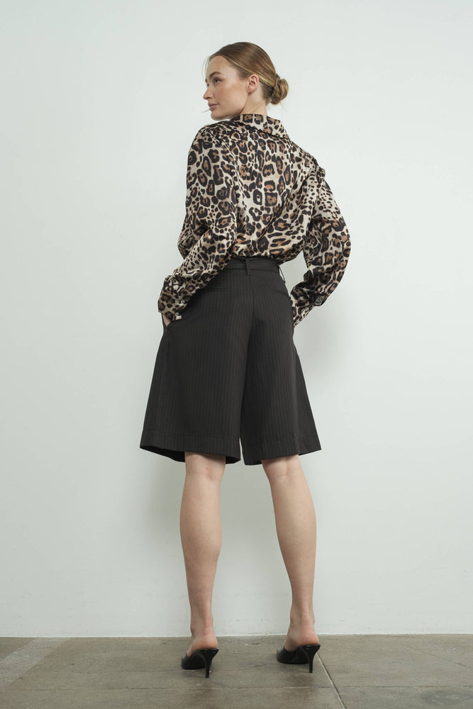 Always A Party Leopard Print Button Down Shirt