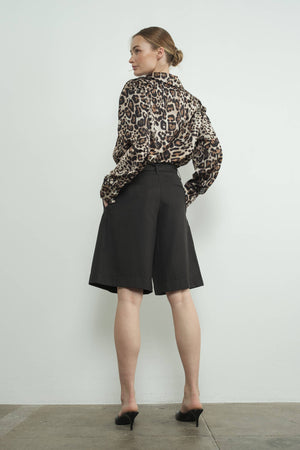 Always A Party Leopard Print Button Down Shirt
