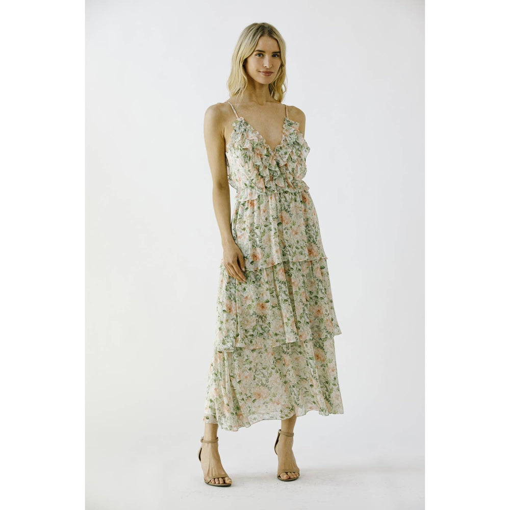 Rose Garden Ruffle Midi Dress