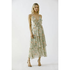 Rose Garden Ruffle Midi Dress