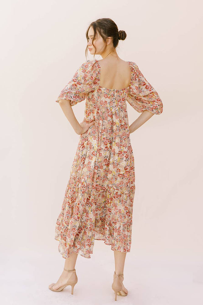 Floral Abundance Puff Sleeve Dress